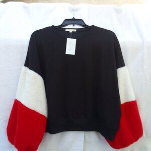 Bundle sunglasses&special-design Xmas faux fur/cotton sweatshirt NWT